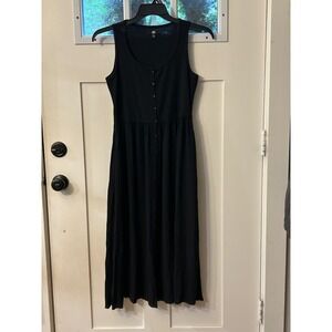 Frye Black Sleeveless Button Front Midi Dress‎ Knit XS